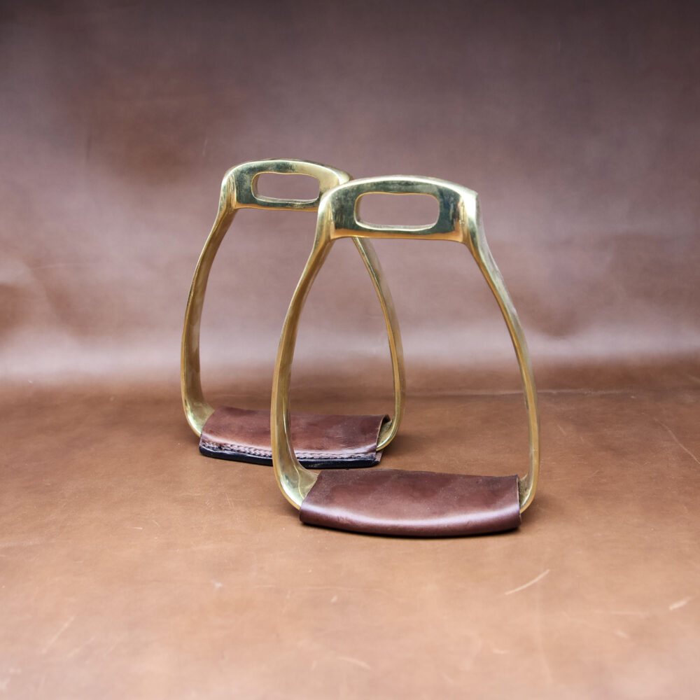 Brass Stirrups With Leather Treads